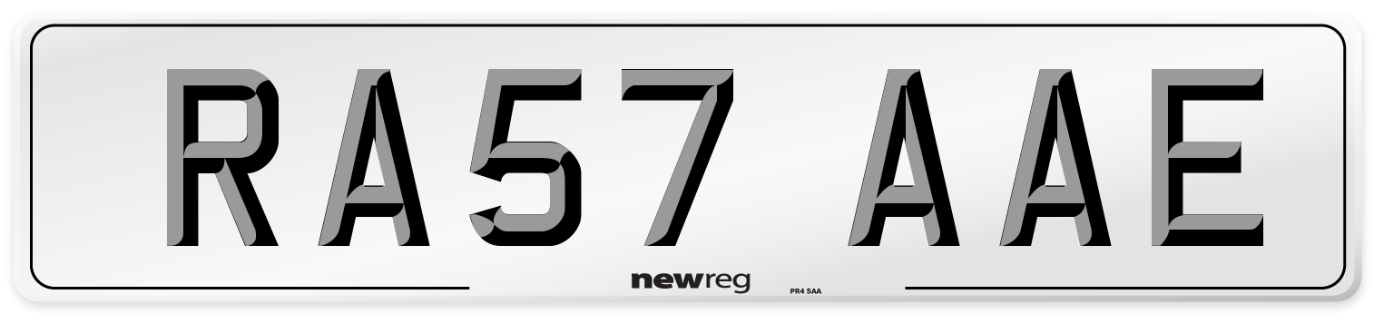 RA57 AAE Number Plate from New Reg